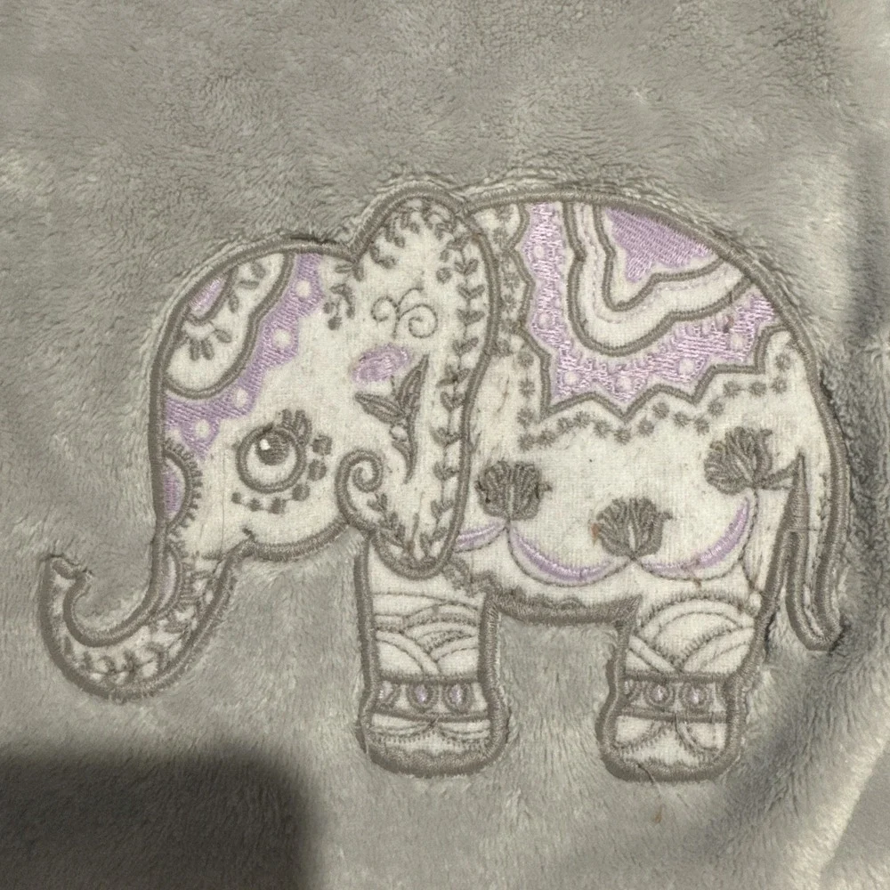 Wendy Bellissimo I Love You Elephant Baby Blanket Gray And Purple Lovey